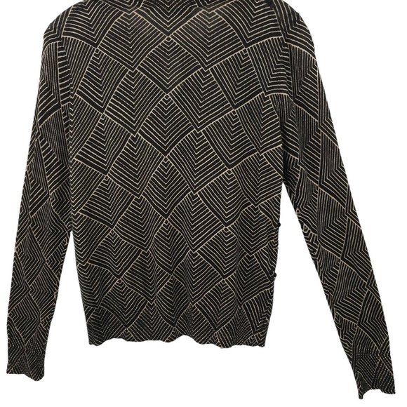 Ann Taylor Loft Button Front Knit Cardigan M Geometric Sequins Light Weight NEW - Picture 15 of 15